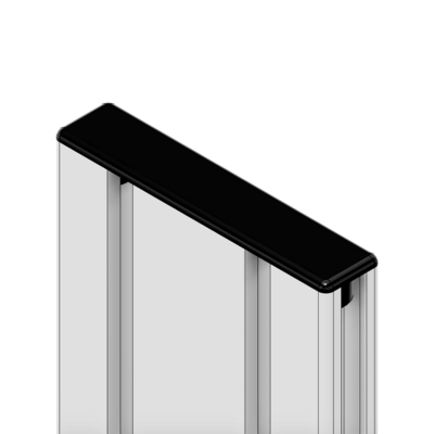60-100-1 MODULAR SOLUTIONS POLYAMIDE PART END CAP 90MM X 18.5MM BLACK